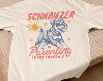 La crianza de Schnauzer es mi camiseta de cardio, camiseta vintage de Schnauzer, camiseta de papá Schnauzer, camiseta de mamá Schnauzer, regalo para amantes de los Schnauzer, dueño de Schnauzer