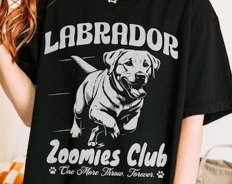 Labrador Zoomies Club Shirt Dog Social Club Shirt Vintage Dog Tshirt Labrador Retriever Shirt Labrador Gift Lab Mom Tee Lab Dog Dad Tshirt