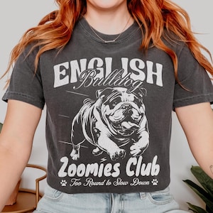 English Bulldog Zoomies Club Shirt Dog Social Club Shirt Vintage Dog Shirt Funny Bulldog Shirt English Bulldog Lover Shirt Bulldog Dad Shirt