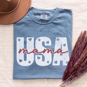 USA Mama Shirt Womens Fourth of July Shirt July 4th Mom Shirt Womens Independence Day Shirt July 4th Mom Tee USA Tshirt 4th of July Mom Top