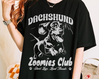 Dachshund Zoomies Club Shirt Dog Social Club Shirt Vintage Dog Tshirt Doxie Mom Gift Funny Dachshund Tee Weiner Dog Dad Dachshund Lover Gift