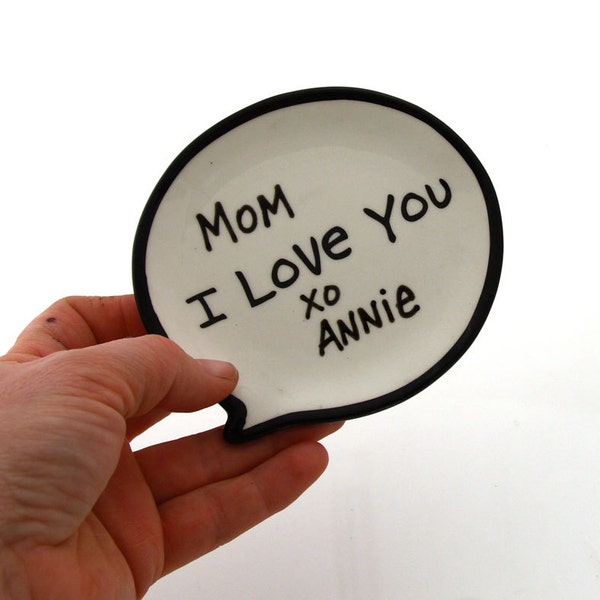 Mom I Love You, Mother's Day personalized Trinket Dish or Tea Bag Holder, great gift for Mom