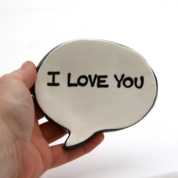 Trinket Dish or Tea Bag Holder I Love You- Great valentines Day Gift