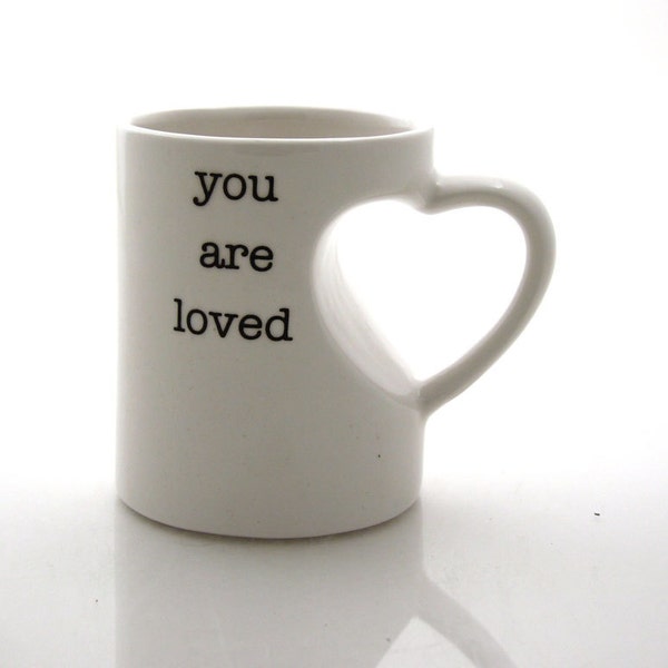 Father's Day gift ideas - Grandpa - You are Loved  mug in white with heart shaped handle, gift for Grandparent