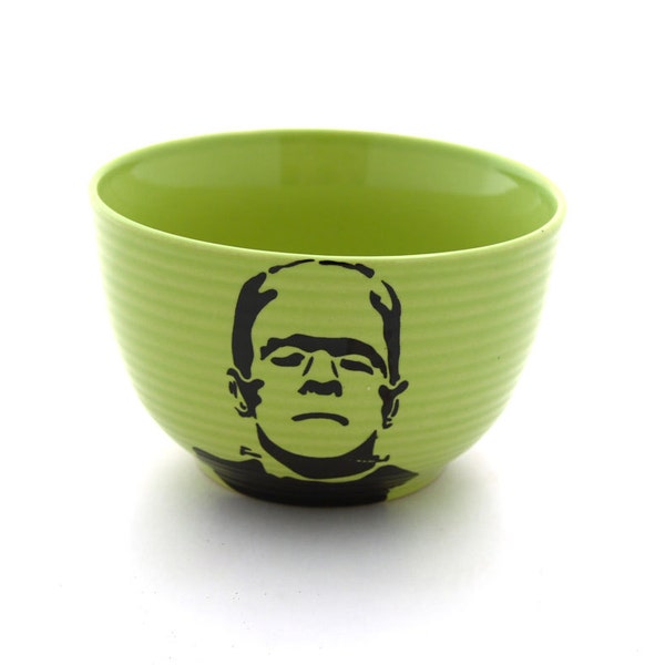 Frankenstein Monster Halloween Bowl in chartreuse