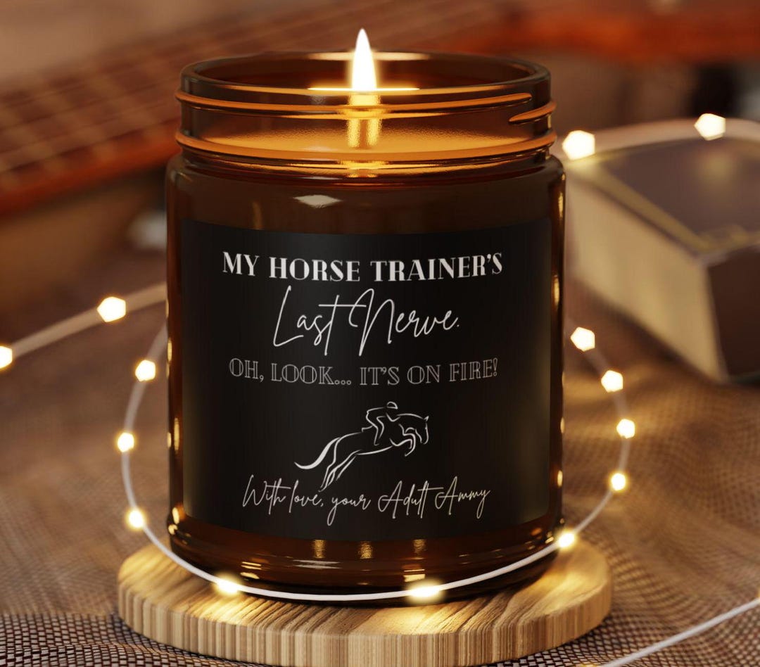 Funny Horse Trainer Gift | Scented Soy Candle, Equestrian Home Decor - Etsy