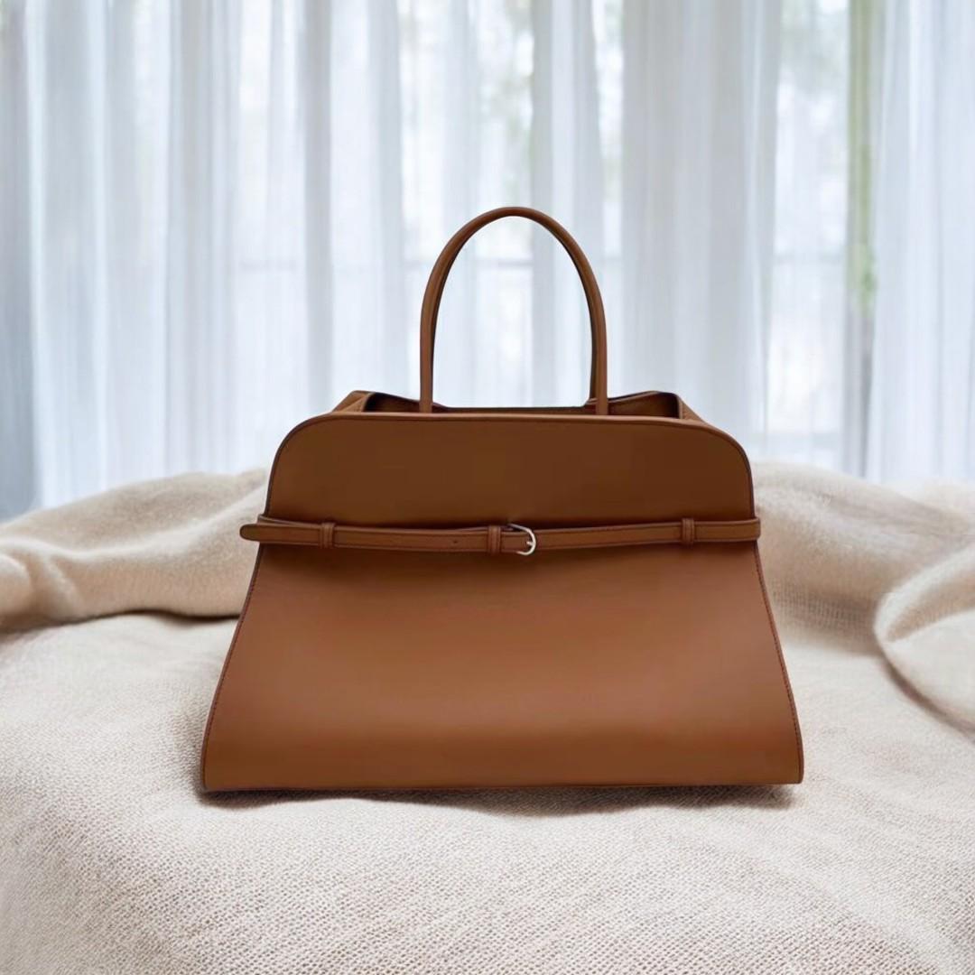 Margaux 15 Belt Tote Bag, Elegant Row Handcrafted Top Handle