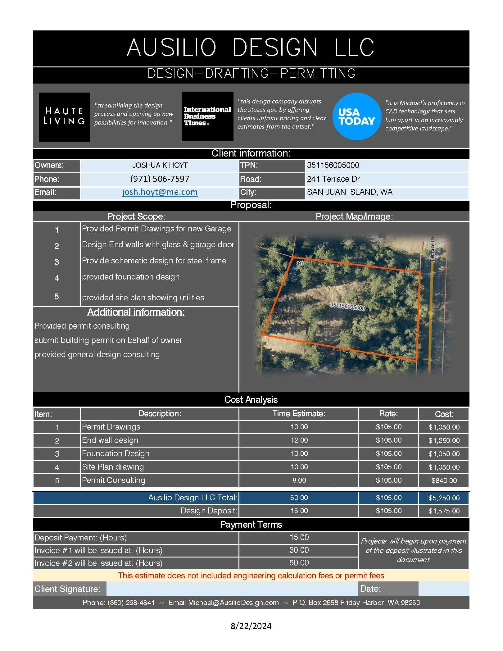 Design Estimate Template (excel) - Etsy