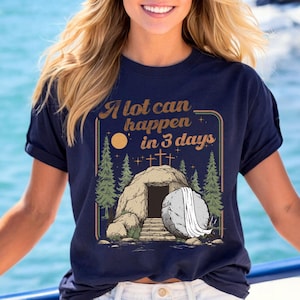 Retro Christian Easter Tee: Risen Jesus Graphic Shirt