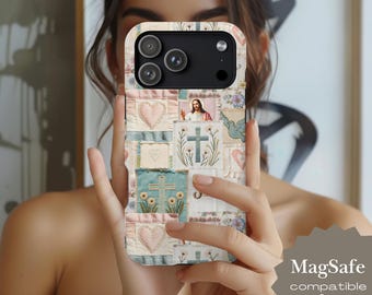 MagSafe Christian Phone Case iPhone 17 Pro Max Case Jesus Phone Case For iPhone 17 16 15 14 13 iPhone Air Case Trending Phone Case Patchwork