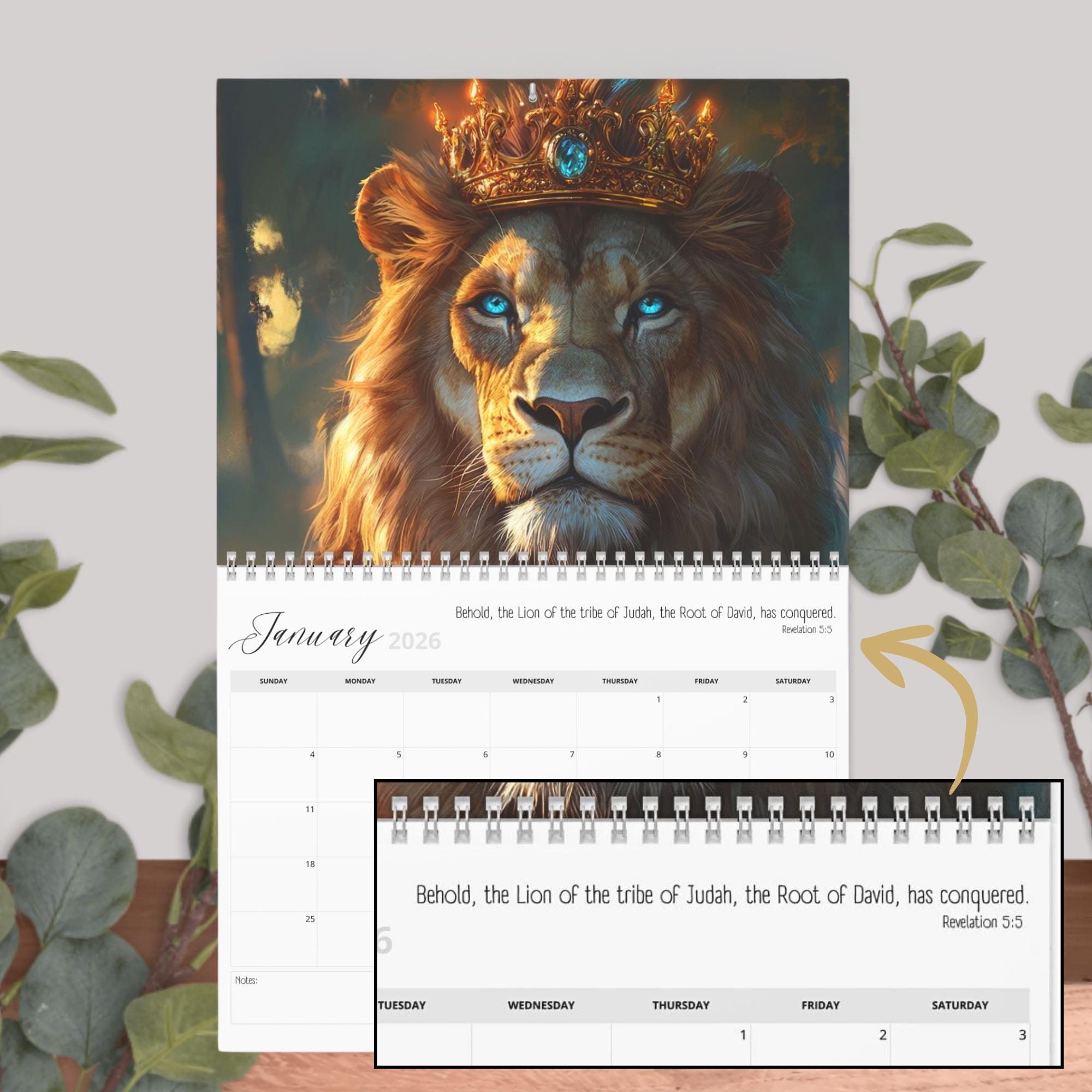 Christian Wall Calendar 2026 Illustrated Bible Verse, Inspirational ...
