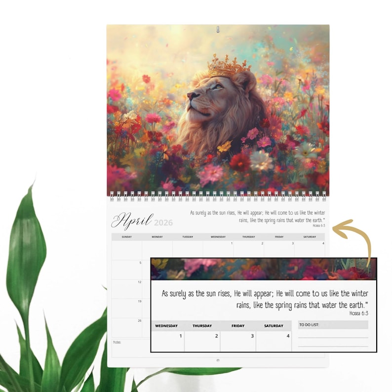 Christian Wall Calendar 2026 Illustrated Bible Verse, Inspirational ...