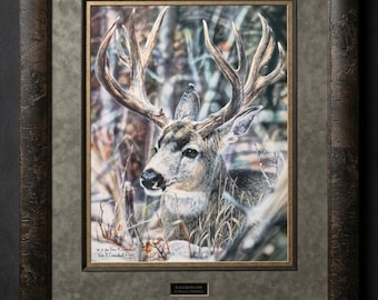 Vivi Crandall "Kaleidoscope" Signed Deer Print 180/760 Rare Gold Mr C Framed