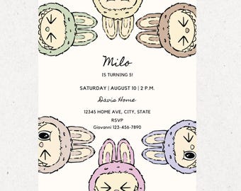 Labubu Birthday Card