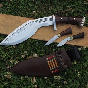 Handmade Nepalese Custom hunting kukri machete- 10 Inch Water-Tempered Blade | Traditional Craftsmanship | Real Working Tool  Collectible.