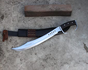 Handmade Machate - 18 Inch Water-Tempered Blade | Traditional Craftsmanship | Real Working Tool | Unique Collectible