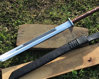 Katana Ninjato Japonesa de 20 pulgadas, hecha a mano en Nepal, espada de entrenamiento afilada, lista para usar.