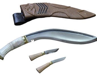Handmade Nepalese Kukri Knife - 12 Inch Bhojupure Blade, Collectible