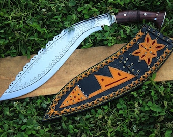 Handmade Kukri Knife – High Carbon Steel Gurkha Blade, Rosewood Handle