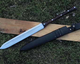 Handgemaakte Vikingspeer | Full-tang 5160 koolstofstaal, cosplay
