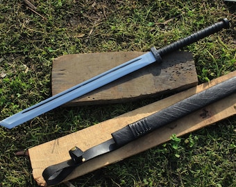Espada japonesa hecha a mano - Hoja de 45 cm, mango de palisandro
