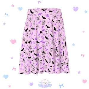 Pastel goth, creepy cute skirt, pastel kawaii goth, pastel goth skirt, kawaii goth skirt, kawaii hallowen clothes, pastel goth skater skirt