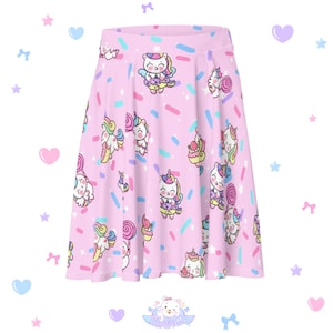 Kawaii skirt, fairy kei clothing, yume kawaii, unicorn skirt, fairy kei skirt, decora skirt, harajuku skirt, cute skater skirt, kawaii core