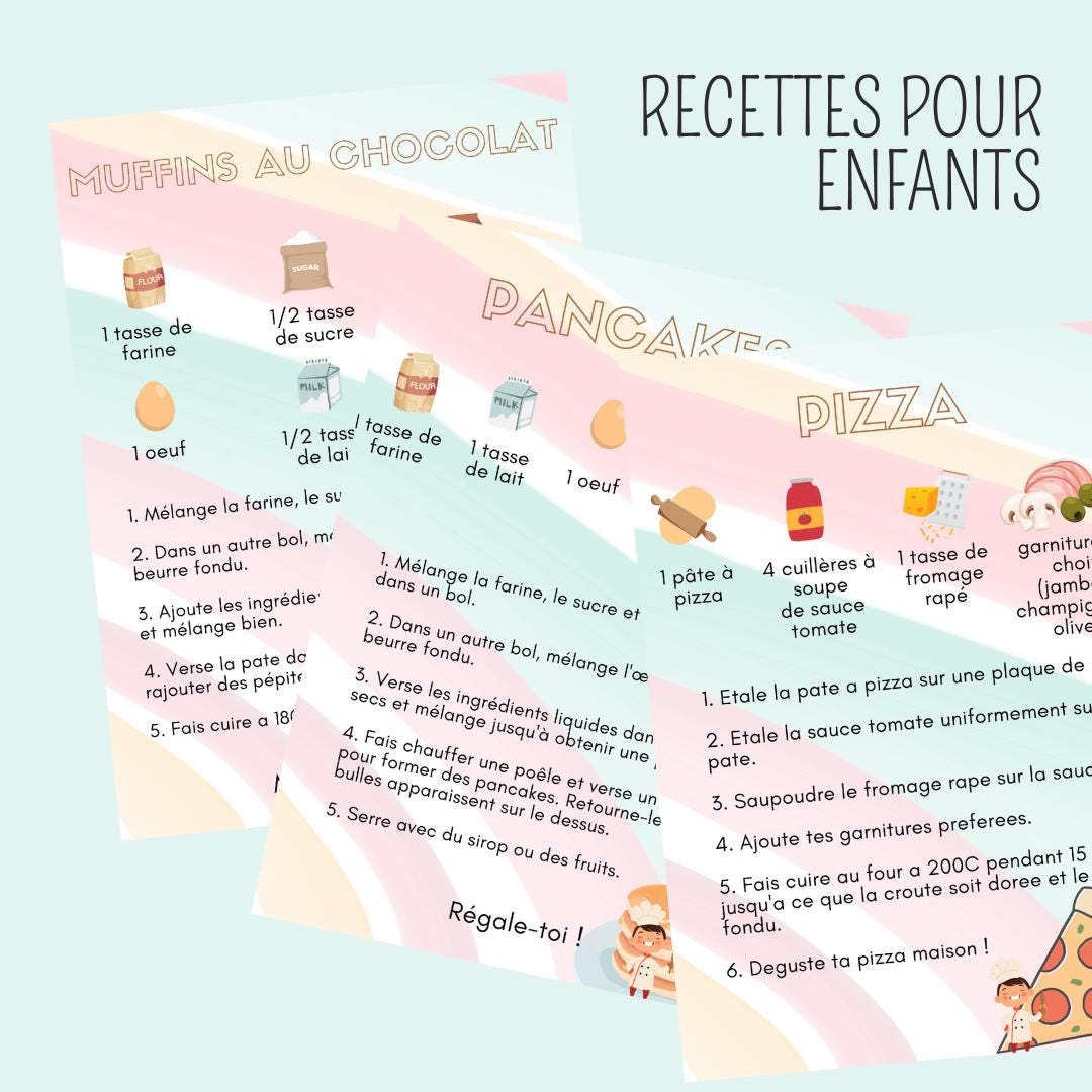 Recipes for Kids, Easy Cooking Activities for Kids - Etsy