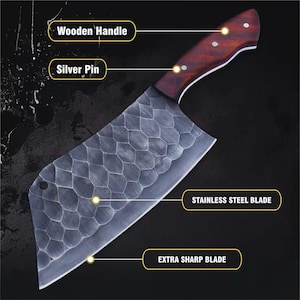 custom handmade carbon steel cleaver knife gift for him butcher cleaver meat cutter gift for husband chef knife cleaver gift for husband,