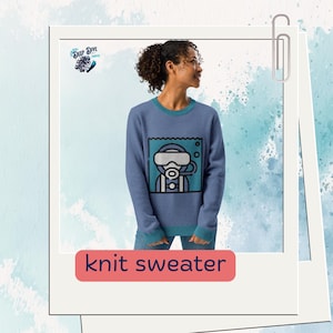 Scuba Themed Knitted Crew Neck Sweater - great gift for scuba diver