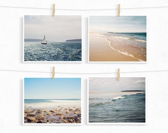 Beach Photography Set, Save 20%, Beach Pictures, Set of 4 Photos, Ocean Photographs, Beach House Decor, Beach Photo Set, Ocean Art, Seashore