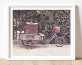 Bicycle Photography, Rustic Kitchen Art, Travel Photography,  Beijing Street Photography, Food, China art, neutral decor, gray and brown