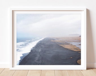 Black Sand Beach, Iceland Photography, Vik Iceland, Landscape Photography, Beach Photography, Ocean Photograph, Coastal, Dramatic Scenic