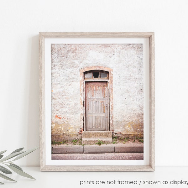 Brown Door Photograph, Urban Decay, Rural Photography, Abandoned, Architecture, Rustic, Texture, Travel, Poland Photography, Europe Art