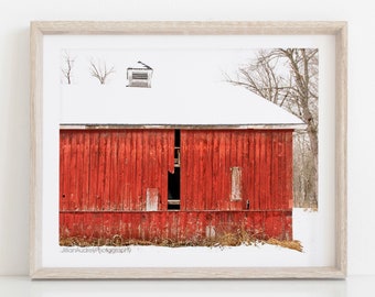 Barn Art Photography, Modern Farmhouse, Red Barn Photography, Farmhouse Style, Winter Barn, Rural Decay, Abandoned Barn, Rustic Decor, Red