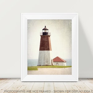 Point Judith Lighthouse, Lighthouse Photograph, Lighthouse Decor, Rhode Island, New England Lighthouse, Nautical Decor, Coastal Art Cottage