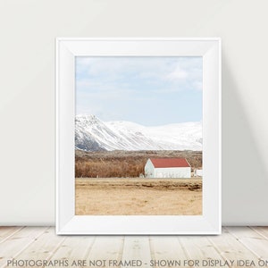 Barn Photography, Rustic Photograph, Iceland Photograph, Mountain, Landscape Photography, Rural, Cottage Decor, Rustic Decor, Farmhouse Art