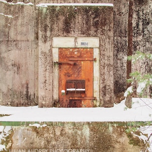 Decay Photography, Red Door Photograph, Abandoned Photo Print, Bunker Photograph, Urban Decay, Rural Decay, Old Places, Urbex Art