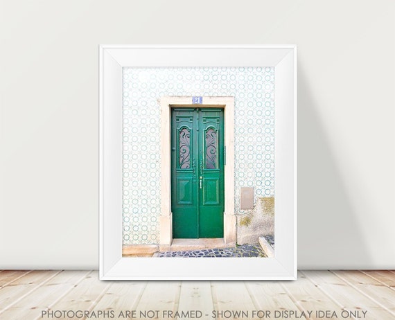 Green Door Photograph Lisbon Door Lisbon Tile Travel Etsy