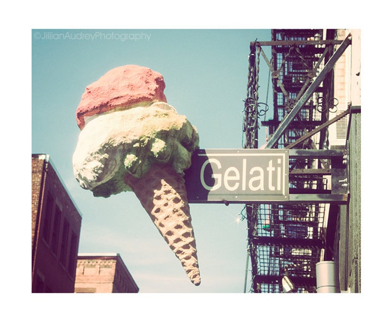 Gelati Ice Cream Cone Photograph, Boston Photography, Retro Wall Décor