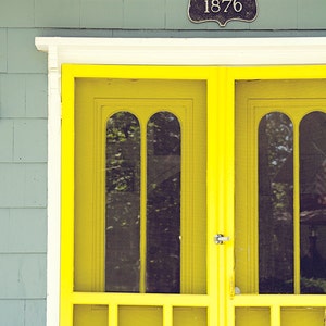 Neon Yellow Door Photography, Architecture, Bright Colorful Pop Photograph, Architectural, Geometric Modern, Martha's Vineyard Picture image 4