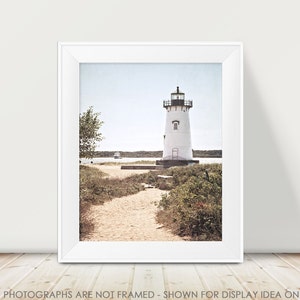 Lighthouse Photography, Martha's Vineyard, Nautical Coastal Decor, Summer Photograph, Seaside Beach Decor, Rustic, New England Travel Art image 3