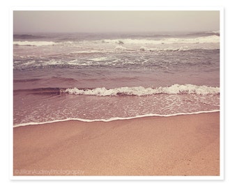 Ocean Photography, Beach Photography, Nantucket Beach, Dark Storm, Pastel, Seascape Waves, Landscape Photography, Foggy Dark Moody, Storm