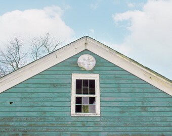 Blue Barn Photography, Rustic Photography, Rural Decay, Abandoned Barn, Old Farmhouse, Spring, Aqua Blue, Teal Blue, Aqua Barn, Cottage Chic