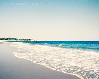 Beach Wall Art, Beach Photography, Rhode Island, Coastal Decor, Beach House Art, Ocean Photograph, Beach Landscape, Turquoise Blue, Teal Sea