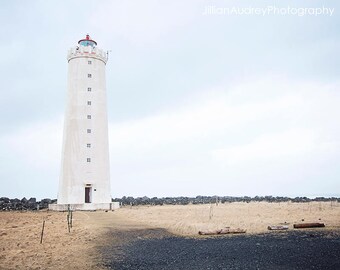 Reykjavik Lighthouse, Grotta Island, Iceland Photography, Iceland Lighthouse, Nautical, Coastal, Seaside, Nordic, Lighthouse Picture