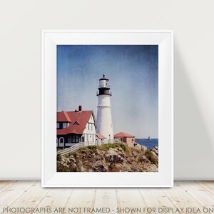Lighthouse Photography, Nautical, Portland Maine Lighthouse Photograph, Coastal Photography, Landscape, Beach, Seaside, Lighthouse Picture