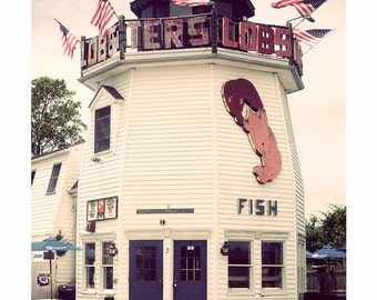 Cape Cod Lobster Shack Photography, Nautical New England photography, seaside ocean photography, Kitchen decor, red white and blue