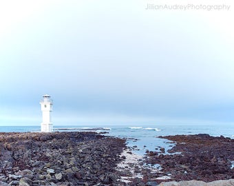 Lighthouse Photograph, Iceland Lighthouse, Iceland Photography, Nordic, Travel, Lighthouse Art, Nautical, Coastal, Seaside, Akranes, Sea