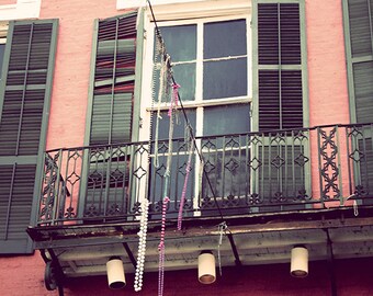 New Orleans Fine Art Photography, Wall Art, French Quarter, Window photograph, Mango Maroon, Mardi Gras travel photo, architecture, art